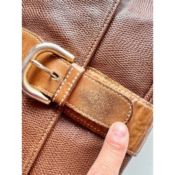 Vintage COURREGES Brown Lizard Embossed Leather Crossbody Bag Purse - Picture 6 of 16